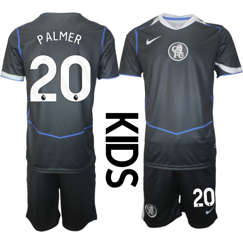 Youth 2025-2026 Club Chelsea away black #20 Soccer Jersey->youth soccer jersey->Youth Jersey